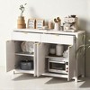 Kitchen Wave-Pattern Sideboard Cabinet with 2 Drawers, 4 Doors, Adjustable Shelves & Aluminum Handles, Storage Buffet - 2 of 4