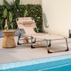 Costway 2PCS Outdoor Beach Lounge Chair Folding Chaise Lounge with Pillow Beige - 2 of 4