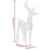 vidaXL Christmas Reindeers Xmas Decoration Light Display with LEDs Acrylic - Cold White 2-Pack - 4 of 4
