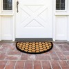 Juvale Honeycomb Half Circle Rug, Natural Coir Bee Welcome Mat, Nonslip for Indoor and Outdoor Entrance, 17 x 30 In - 3 of 4