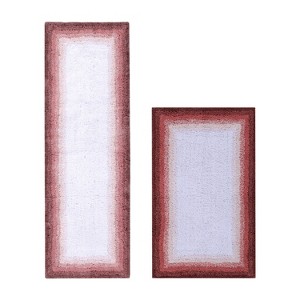 Torrent Collection 2 Piece 100% Soft Cotton Tufted Weave Bath Rug Set, Ombre Pattern, Super Soft & Absorbent, Machine Washable Bathroom Mats - 1 of 4