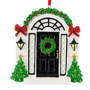 Polarx 4.0 Inch Elegant Black Door Christmas Tree Ornament , Christmas Decor New Home Realtor (1PC) - 1 of 4