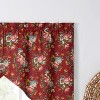 Ellis Bella Rose Stylish Medium Scale Printed Floral Pattern 1.5" Rod Pocket Tailored Swag 56"x36" Red - 3 of 4