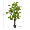 Syemin Artificial Plants 4.5FT Artificial Fiddle Leaf Fig Tree, Faux Decorative Plant in Nursery Pot for Indoor or Outdoor Decor, Green, 6"*6"*51.3" - 2 of 4