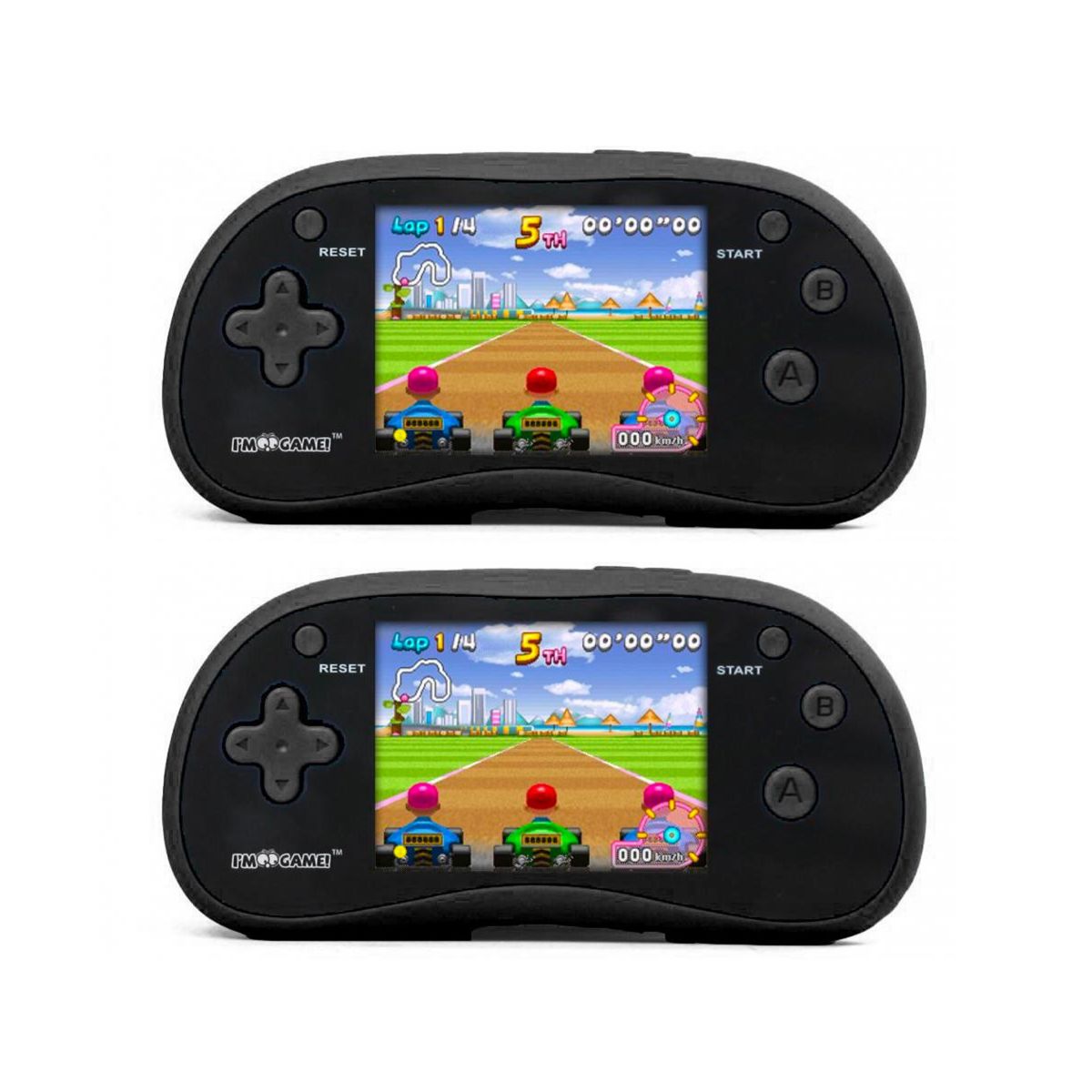 I'm Game 2-PACK Handheld Game Console with 180 Built-in Games (Pink and Black Bundle)