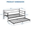 Daybed with Trundle, Metal Frame with Pull Out Sleeper & Premium Steel Slats, Multifunctional Platform Bed for Bedroom, Living Room, Guest Room - 2 of 4
