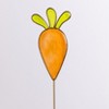 Transpac Stained Glass Carrot Picks S/12 in Tin P Home Decorations Easter - 4 of 4