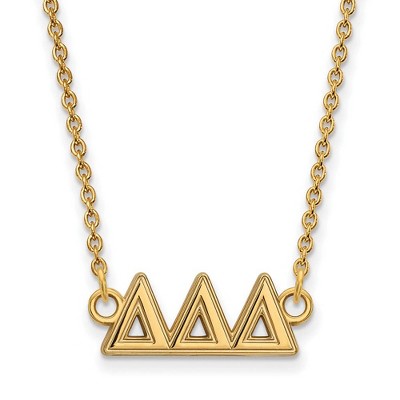 Black Bow Jewelry 14k Yellow Gold Plated Sterling Silver Delta Delta Delta Greek Life Necklace 18 Inch