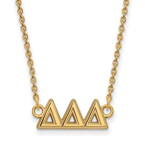 Black Bow Jewelry 14k Yellow Gold Plated Sterling Silver Delta Delta Delta Greek Life Necklace 18 Inch - image 1 of 4