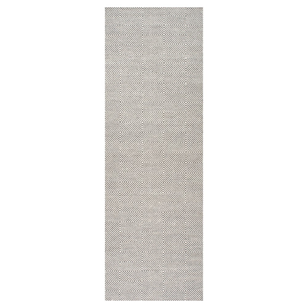 2'6inx8' Runner Ago Wool and Cotton Hand Woven Rug Ivory - nuLOOM