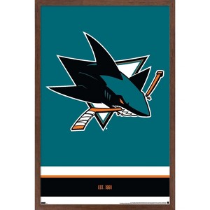 Trends International NHL San Jose Sharks - Logo 21 Framed Wall Poster Prints - 1 of 4