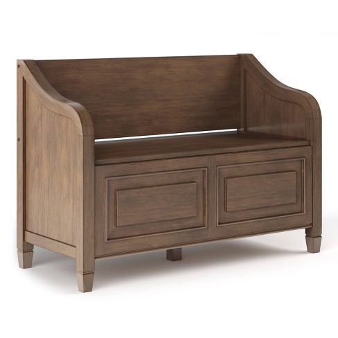 Hampshire Entryway Storage Bench Rustic Natural Aged Brown - Wyndenhall ...