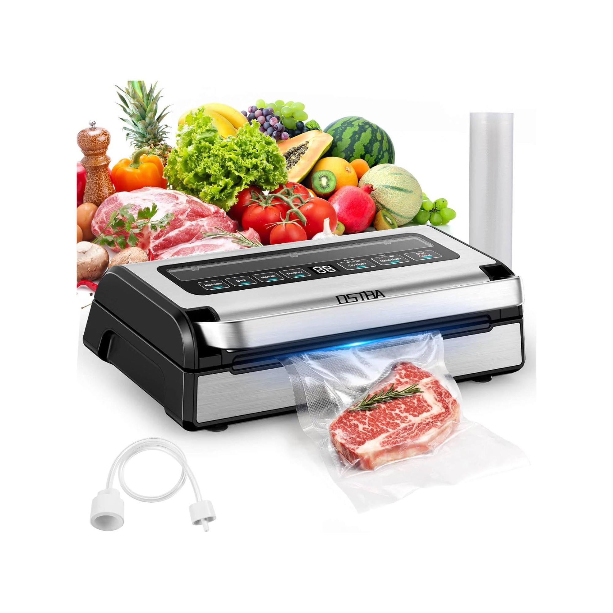 180W Vacuum Sealer Machine, 12-in-1 Double Pump Food Saver with Cutter, Bag Storage & Memory Function