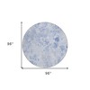 Sky Blue And Denim Blue Floral Washable Indoor Outdoor Area Rug - 3 of 4