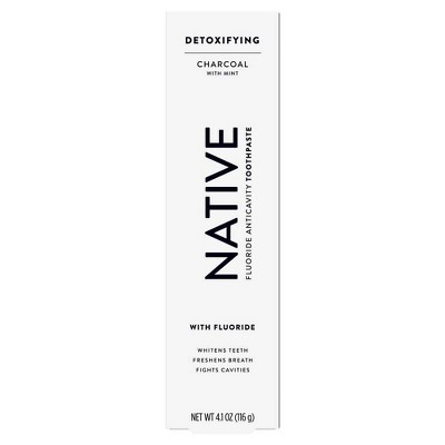 Native Charcoal with Mint Fluoride Natural Toothpaste  - 4.1 oz