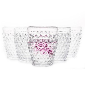 Slickblue Hobnail Tumbler Glass Set of 6, 10.25 oz & 13 oz, Clear & Mutlicolor Options - 1 of 4