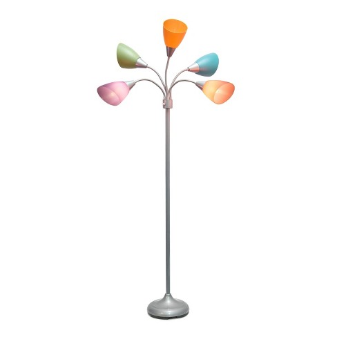 67" Contemporary Multi 5-Head Adjustable Gooseneck Floor Lamp - Simple Designs - image 1 of 4