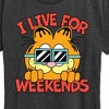 Women's - Garfield - I Live For Weekends Short Sleeve Graphic T-Shirt - 2 of 4