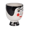 Sagebrook Home 7"Hx6" Diameter, Frida Face Flower Vase, Black/White Finish, Made with Ceramic, Unique Decorative Centerpieces, Home Decor Floral - 3 of 4