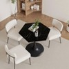 NicBex 31.5 Inch Octagonal Coffee Table Simple Modern Dining Table with Wooden Tabletop and Metal Base for Living Room, Dining Room - 2 of 4