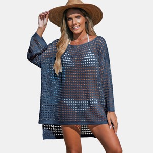 Women's Oversized Boat Neck Cut-Out Cover-Up - Cupshe - 1 of 4