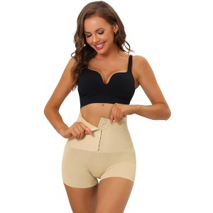 Allegra K Women's Butt Lifter High Waisted Boyshorts Shapewear with Hooks Closure - 1 of 4