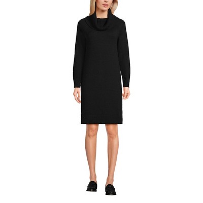 Lands' End Women's Cozy Lofty Cowl Neck Sweater Dress