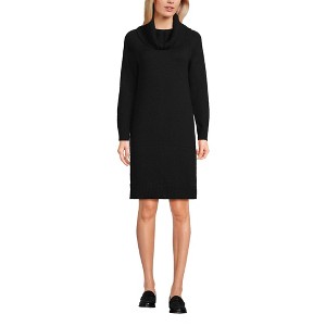 Lands' End Women's Cozy Lofty Cowl Neck Sweater Dress - 1 of 3
