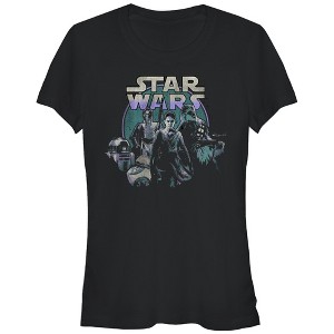Juniors Womens Star Wars The Force Awakens Rey and Droids T-Shirt - 1 of 3