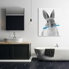 Stupell Industries Bunny Toothbrush Bathroom Animal, 48" x 36" - 2 of 4