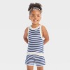 Toddler Girls' Americana Striped Sweater Shorts Set - Cat & Jack™ Navy Blue/Cream - 3 of 4