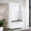 TiramisuBest White Hall Tree: Equipped with Coat Rack for Easy Hanging, Ample Storage for Organization, and a Sitting Bench for Added Comfort! - 4 of 4