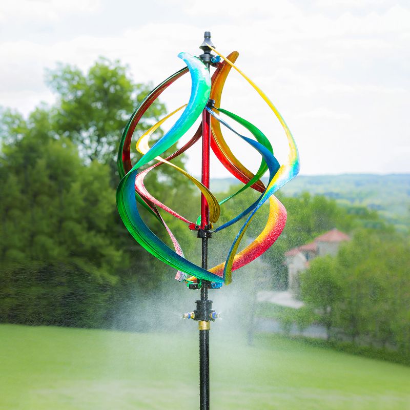 Evergreen 89"H Misting Wind Spinner, Multicolor Helix- Fade and Weather Resistant Outdoor Decor for Homes, Yards and Gardens, 2 of 7