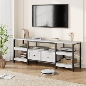 Jojoka Modern-Industrial TV Stand with 2 Fabric Drawers, Entertainment Center for TVs - 1 of 4