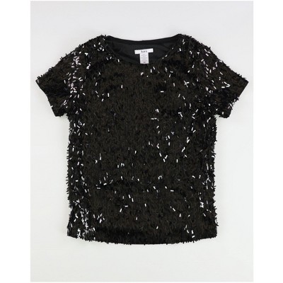 bar III Womens Sequined Mesh Pullover Blouse
