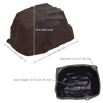 Brown Weather-Resistant Polyresin Garden Stone Set with Stakes