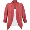 Collections Etc Open-Front Curved Hem 3/4 Sleeve Cardigan - 4 of 4