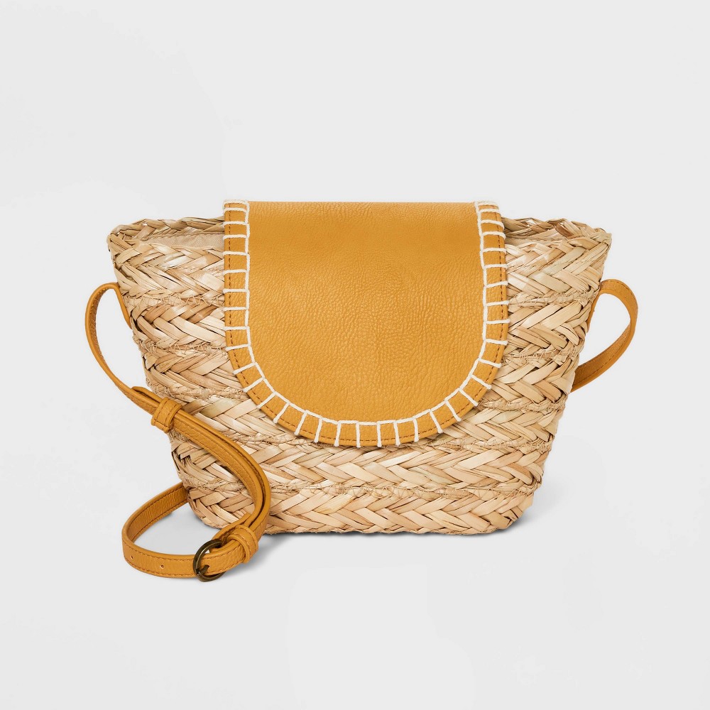 Straw Crossbody Bag - Universal Thread™ Mustard