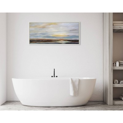 Carolina Sunset Skyline Canvas Print with White Frame