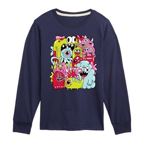 Boys' - Instant Message - Monster Doodle Long Sleeve Graphic T-Shirt - 1 of 4