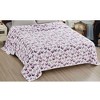 Plazatex Luxurious Ultra Soft Lightweight Rose Butterfly Printed Bed Blanket White/Purple - 2 of 4