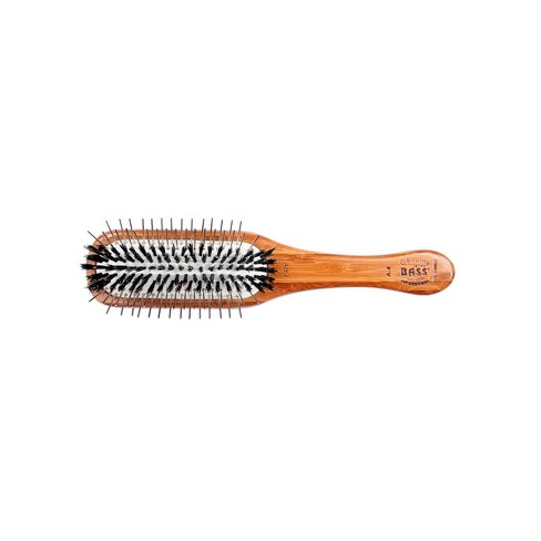 Bass Pet Brushes The Hybrid Groomer Shine & Condition, Patented & Award  Winning, Natural Bristle + Alloy Pin Bamboo Handle Palm Style : Target