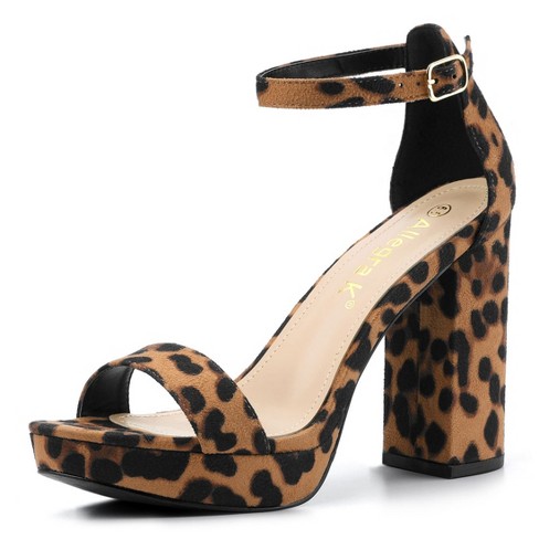 Leopard hot sale chunky heels