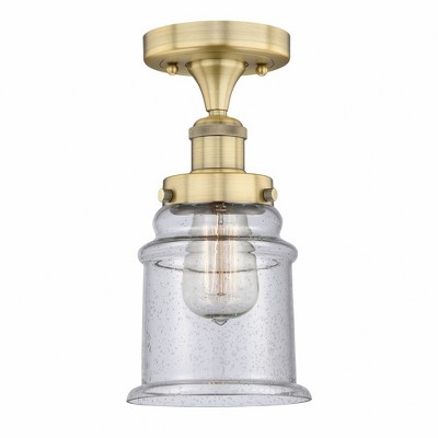 Canton - 1 Light Semi-Flush Mount In Industrial Style-11 Inches Tall and 6 Inches Wide