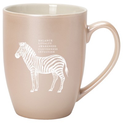 Elanze Designs 10 Ounce Ceramic Decorative Laser Engraved Giftable Novelty Tea Coffee Cup Mug Precious Pearl Zebra Balance Loyalty Awareness Clever