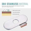 WOWOW 6.3 in. x 2.5 in. x 0.3 in. Stainless Steel Bathroom Sink Faucet Hole Cover Deck Plate Escutcheon in Brushed Nickel - 4 of 4