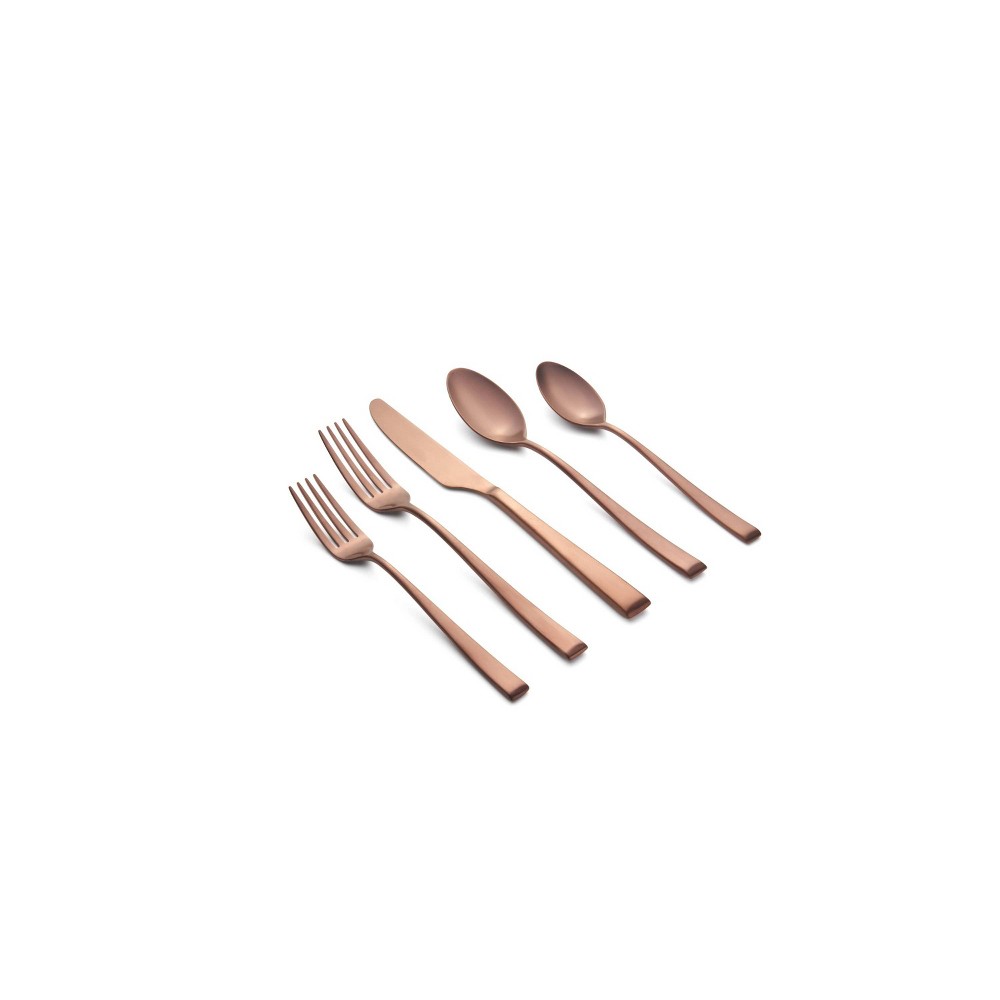 Photos - Cutlery Set Cambridge Silversmiths 20pc Marlise Copper Satin Flatware Set: Copper Silverware, Service for 4, Dishwasher-Safe