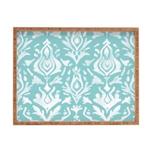 Emanuela Carratoni Teal Ikat Rectangular Tray - Deny Designs - 1 of 2