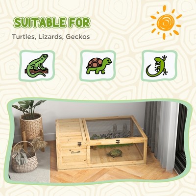 Akoasm Wooden Tortoise House & Habitat For Reptile, Lizards, Geckos Indoor-Yellow