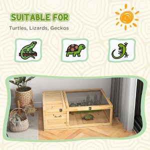 Akoasm Wooden Tortoise House & Habitat For Reptile, Lizards, Geckos Indoor-Yellow - 1 of 4